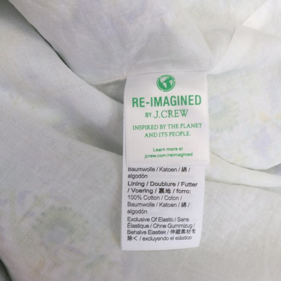 J Crew Afternoon Dress in Liberty Lodden Fabric Lg Smocked Neckline Green Blue - Picture 10 of 12